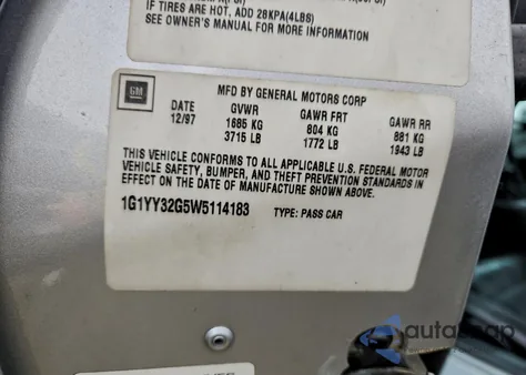 1998 Chevrolet Corvette from USA, damaged, VIN 1G1YY32G5W5114183